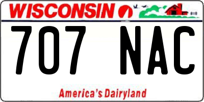 WI license plate 707NAC