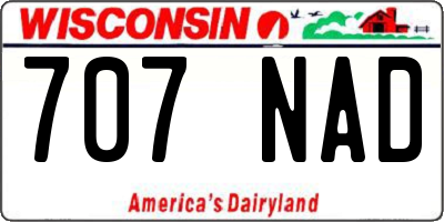 WI license plate 707NAD