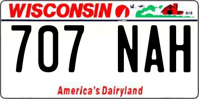 WI license plate 707NAH