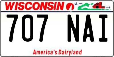 WI license plate 707NAI