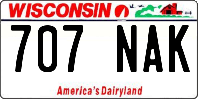 WI license plate 707NAK