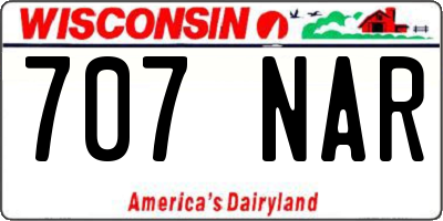 WI license plate 707NAR