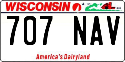 WI license plate 707NAV