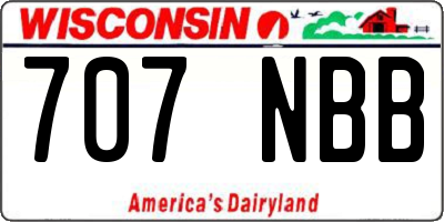 WI license plate 707NBB