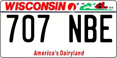 WI license plate 707NBE