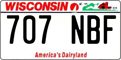 WI license plate 707NBF