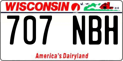 WI license plate 707NBH