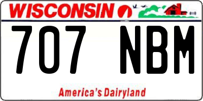 WI license plate 707NBM