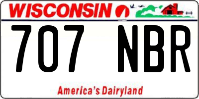 WI license plate 707NBR