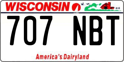 WI license plate 707NBT