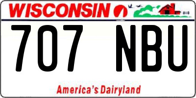 WI license plate 707NBU