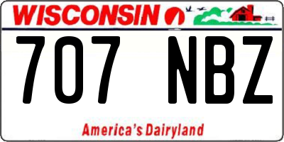 WI license plate 707NBZ