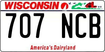 WI license plate 707NCB