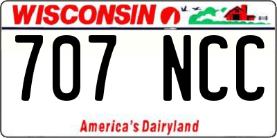WI license plate 707NCC