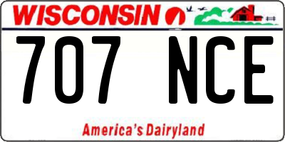 WI license plate 707NCE