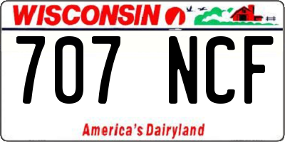 WI license plate 707NCF