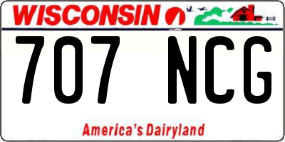 WI license plate 707NCG