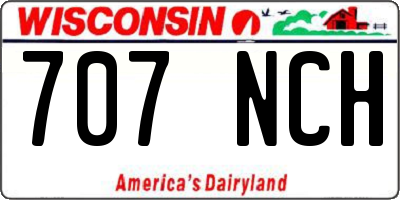 WI license plate 707NCH