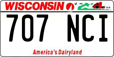 WI license plate 707NCI