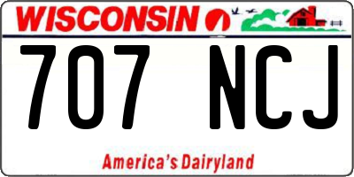 WI license plate 707NCJ