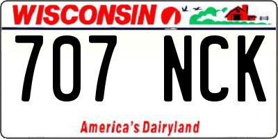 WI license plate 707NCK