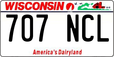 WI license plate 707NCL