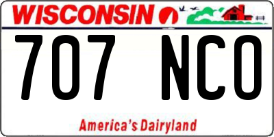 WI license plate 707NCO