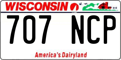 WI license plate 707NCP