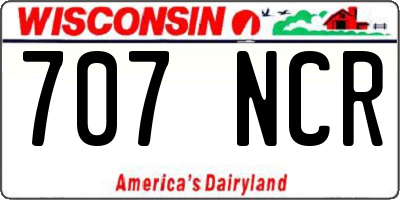 WI license plate 707NCR