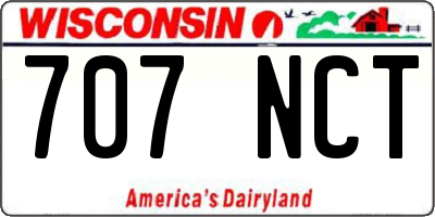 WI license plate 707NCT