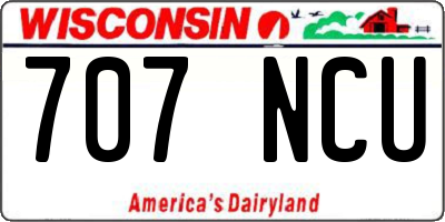 WI license plate 707NCU