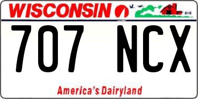 WI license plate 707NCX