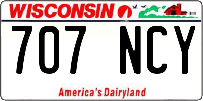 WI license plate 707NCY