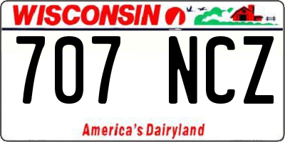 WI license plate 707NCZ