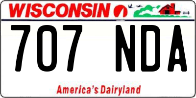WI license plate 707NDA