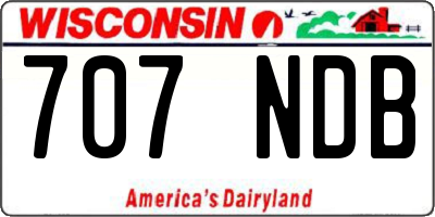 WI license plate 707NDB