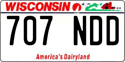 WI license plate 707NDD