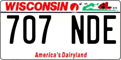 WI license plate 707NDE