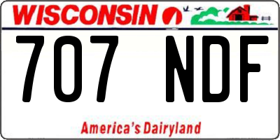 WI license plate 707NDF