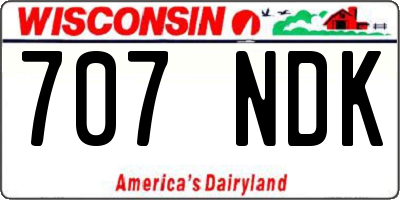 WI license plate 707NDK