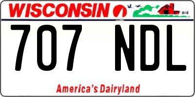 WI license plate 707NDL