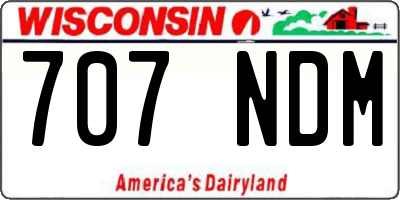 WI license plate 707NDM
