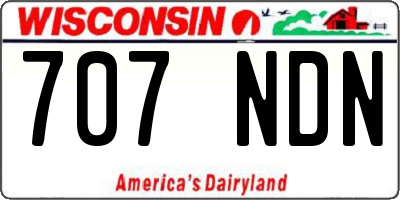 WI license plate 707NDN