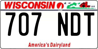 WI license plate 707NDT
