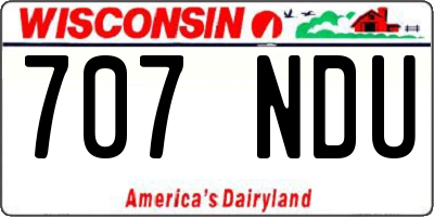 WI license plate 707NDU