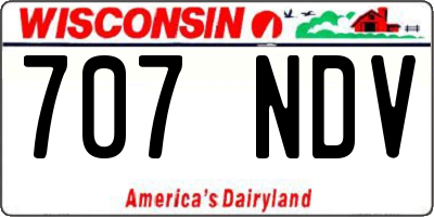 WI license plate 707NDV