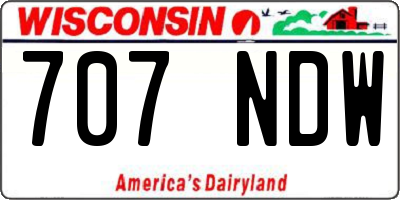 WI license plate 707NDW