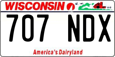 WI license plate 707NDX