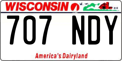 WI license plate 707NDY