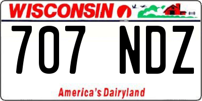 WI license plate 707NDZ